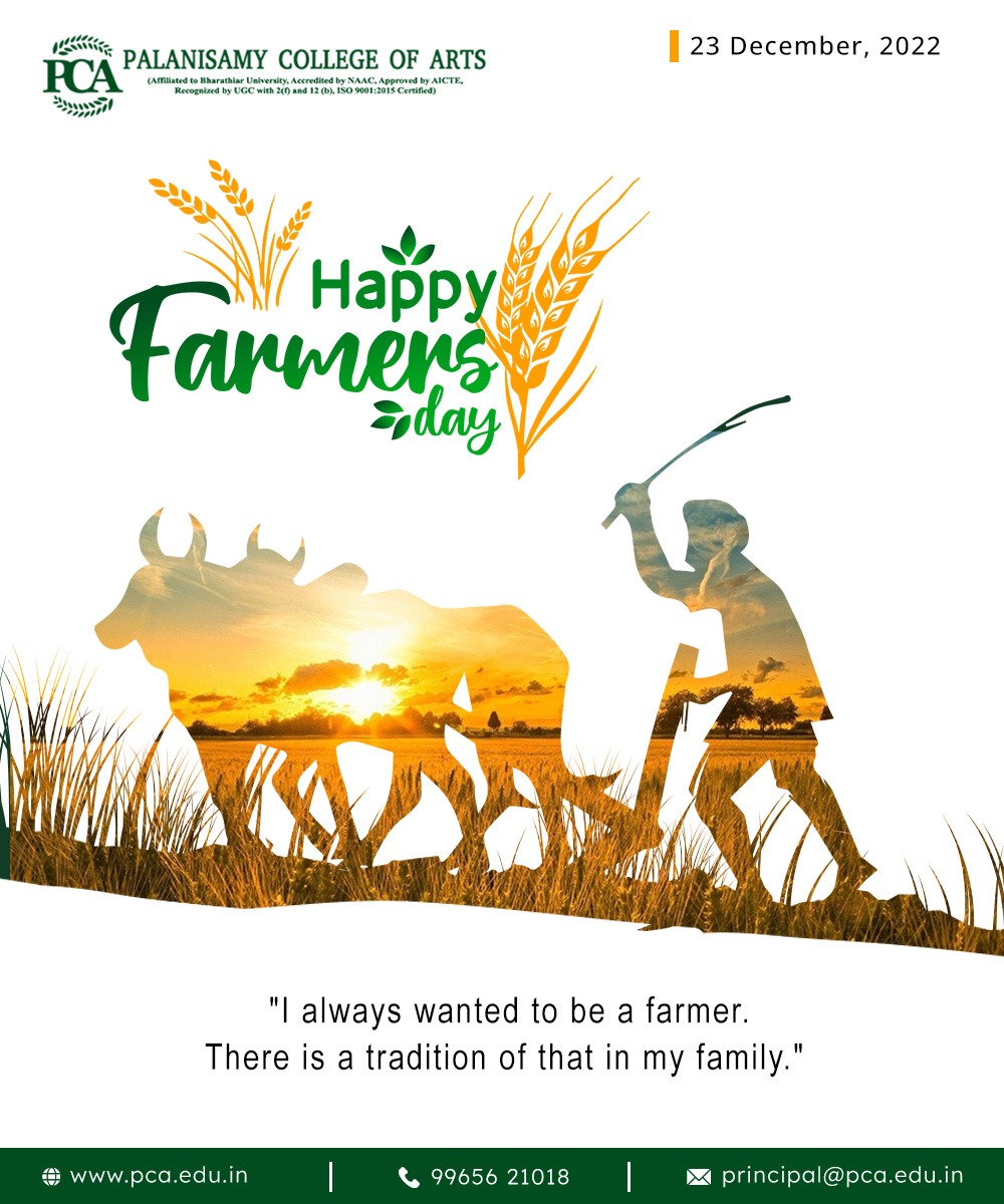 Happy Farmers Day - Palanisamy College Of Arts